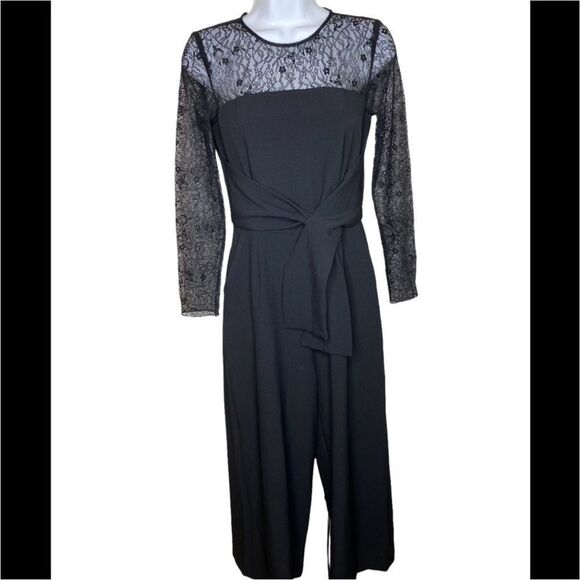 Zara Basic Black Lace Jumpsuit small - Picture 1 of 7